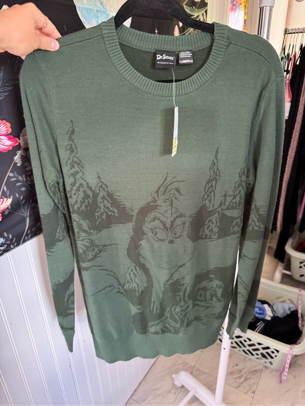 Dr. Seuss Olive Green Branded Pullover Sweatshirt